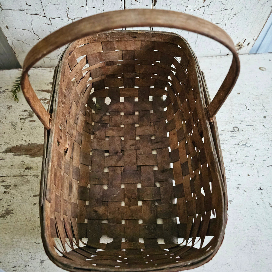Vintage Woven Gathering  Basket