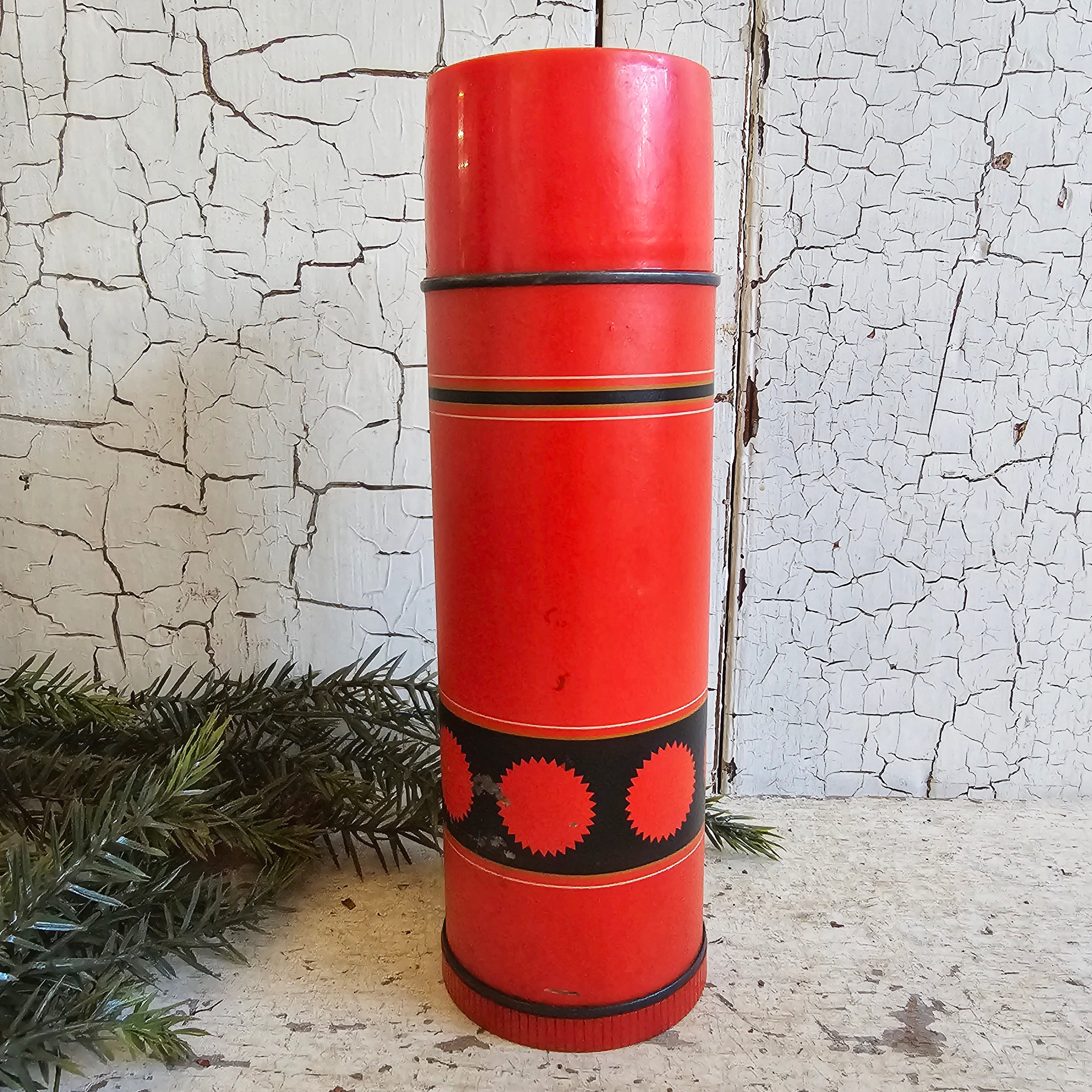 Vintage Aladdin Red and Black Thermos