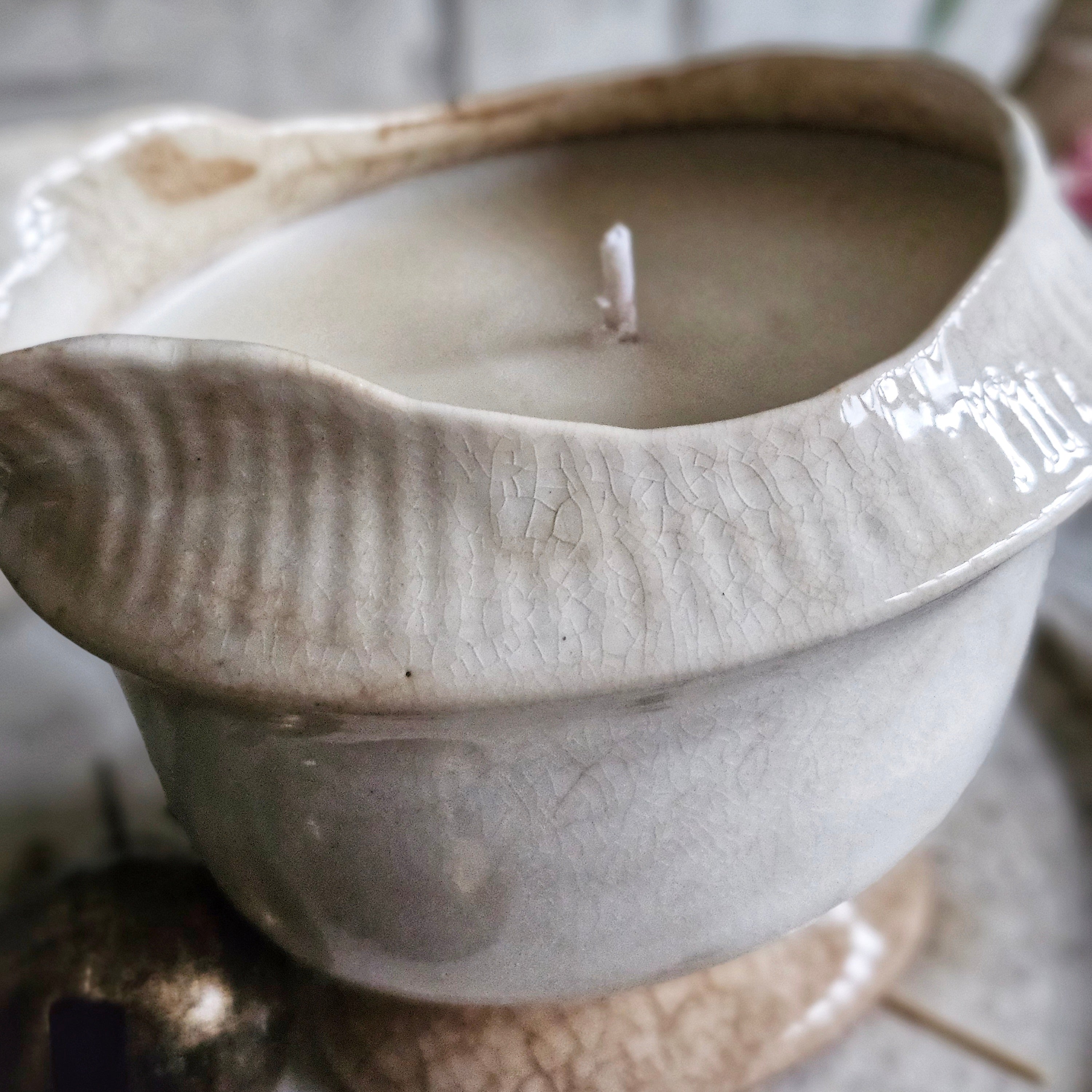 Vintage Ironstone Astor Creamer Candle Olde Tyme Marketplace