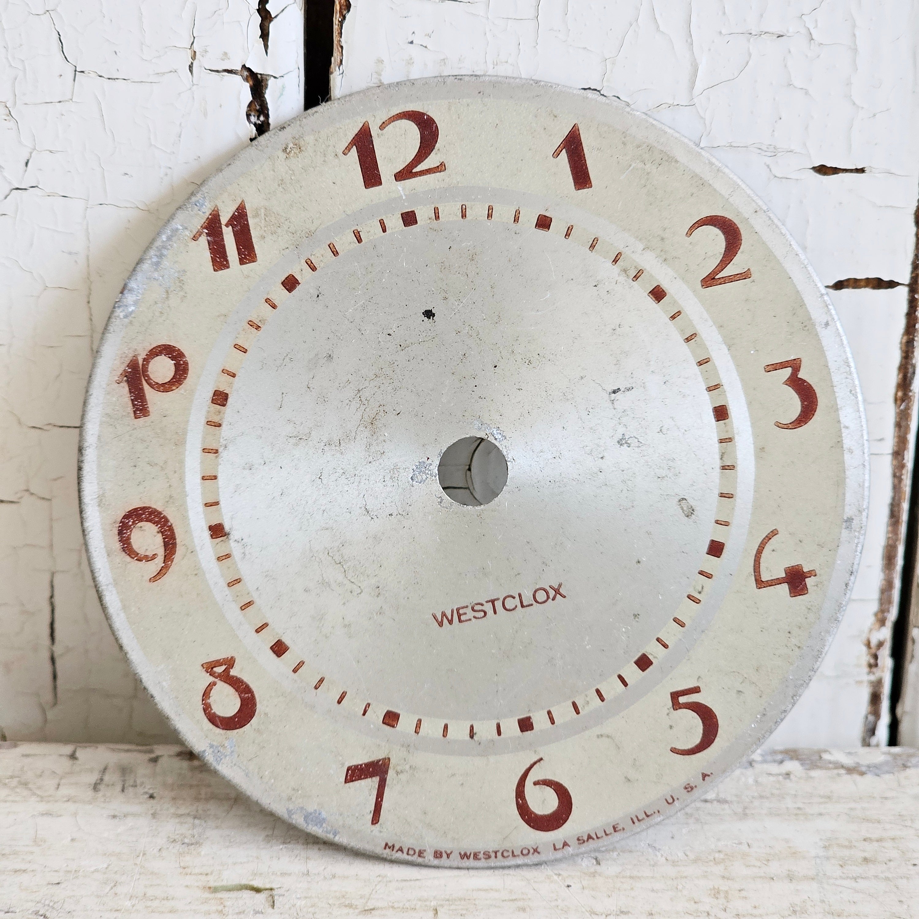 Vintage Metal Westclox Clock Face Olde Tyme Marketplace