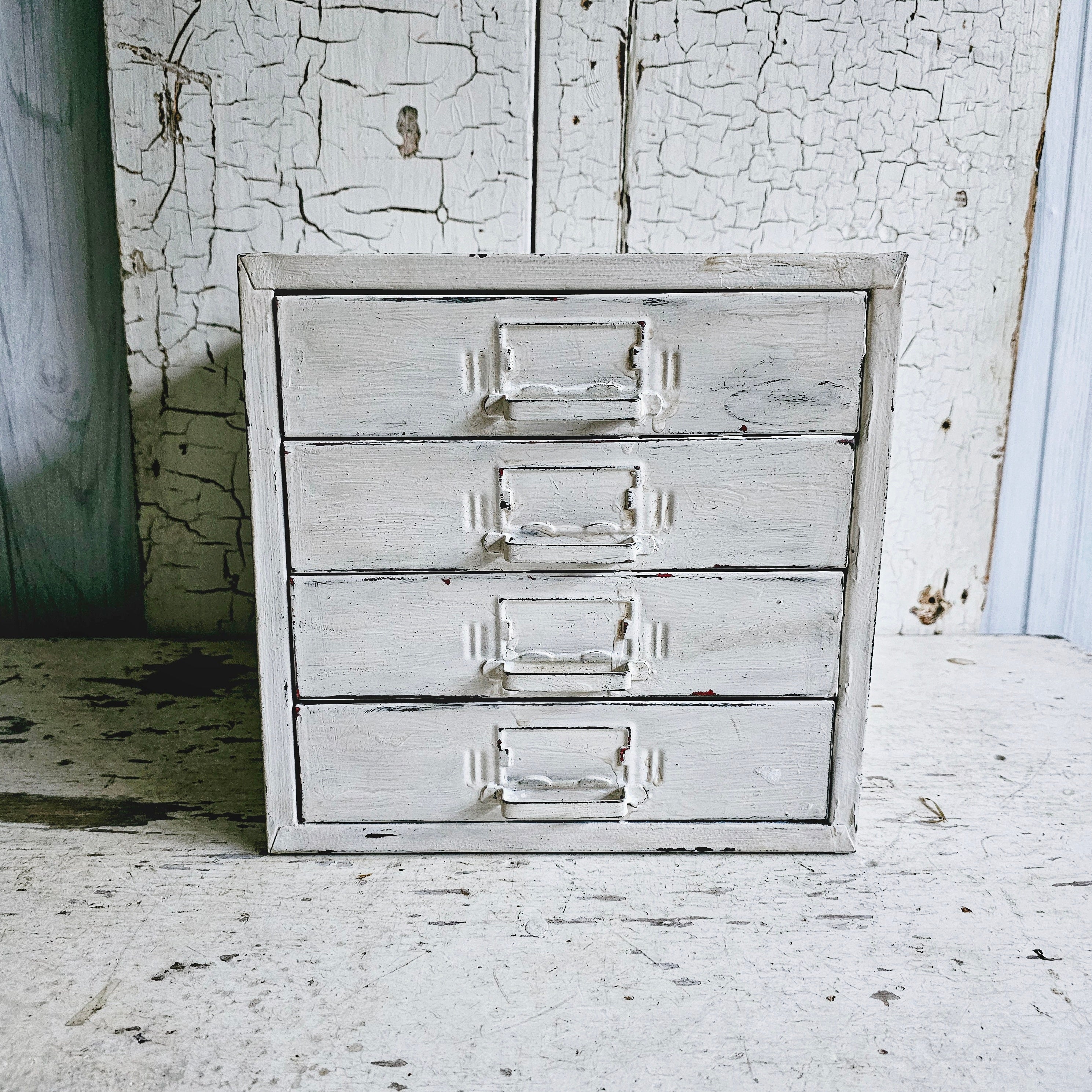 Vintage Metal Cabinet with Drawers