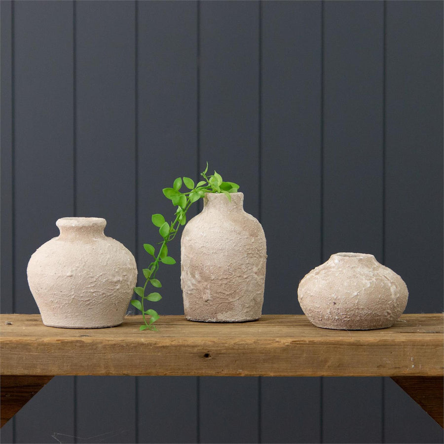 Set of 3 Textured Bud Vases
