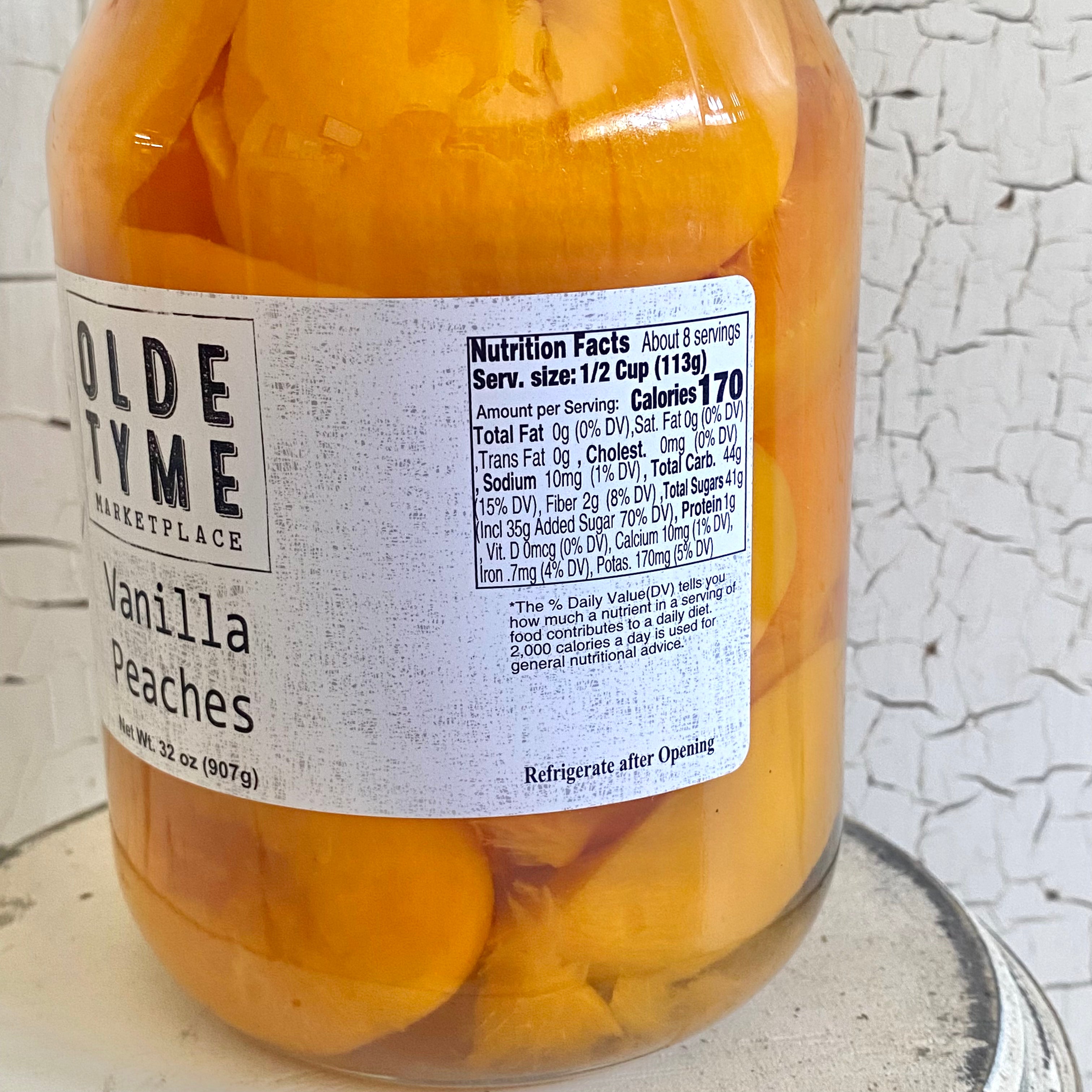 Quart SIZE Vanilla Peaches Olde Tyme Marketplace