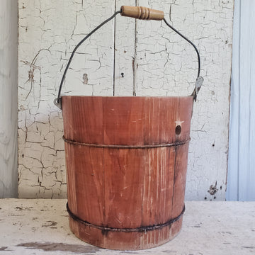 Vintage  Wood Ice Cream Bucket