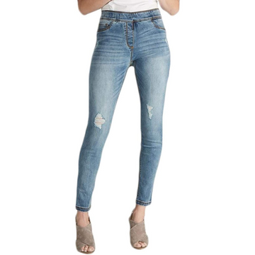 Skinny High Rise Pull On Jean- Light Wash