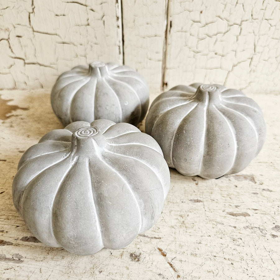 Small Concrete Pumpkin Set of 3