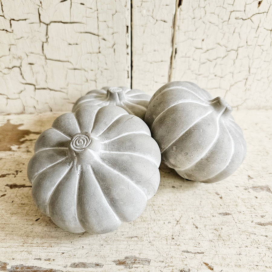 Small Concrete Pumpkin Set of 3