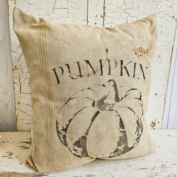 Handmade Grainsack Pillow ....PUMPKIN