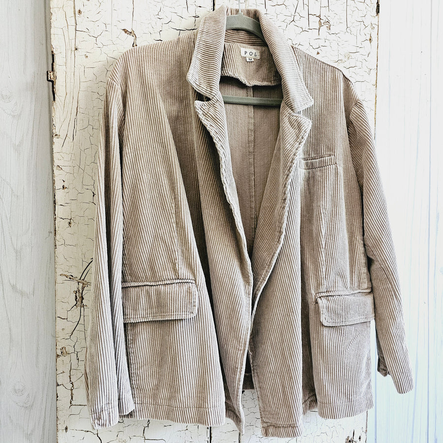 Open Front Corduroy Blazer