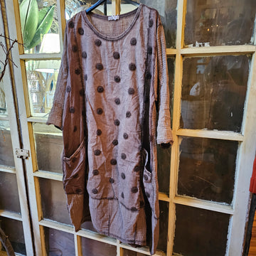 Washed Cotton and Gauze Tunic -Cocoa
