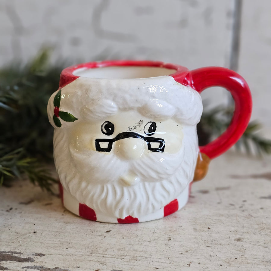 Vintage Hand-Painted Santa Mug