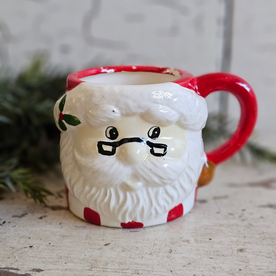 Vintage Hand-Painted Santa Mug