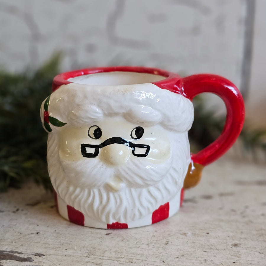 Vintage Hand-Painted Santa Mug