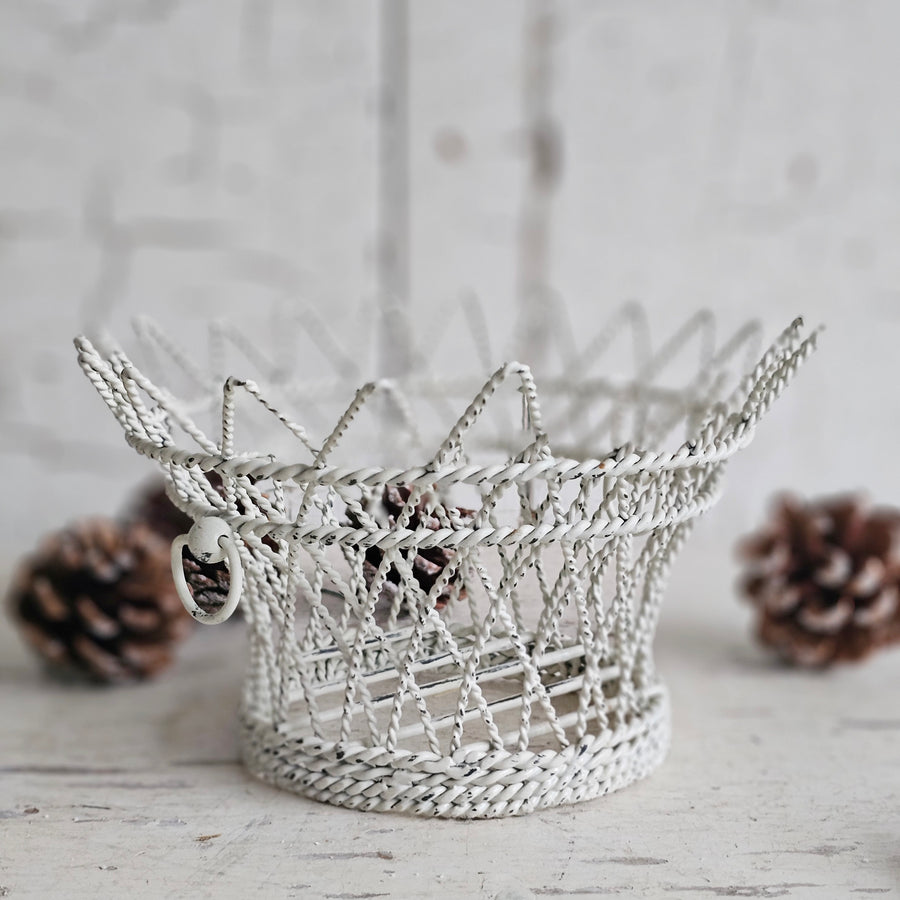 Vintage  Chippy Wire  Basket