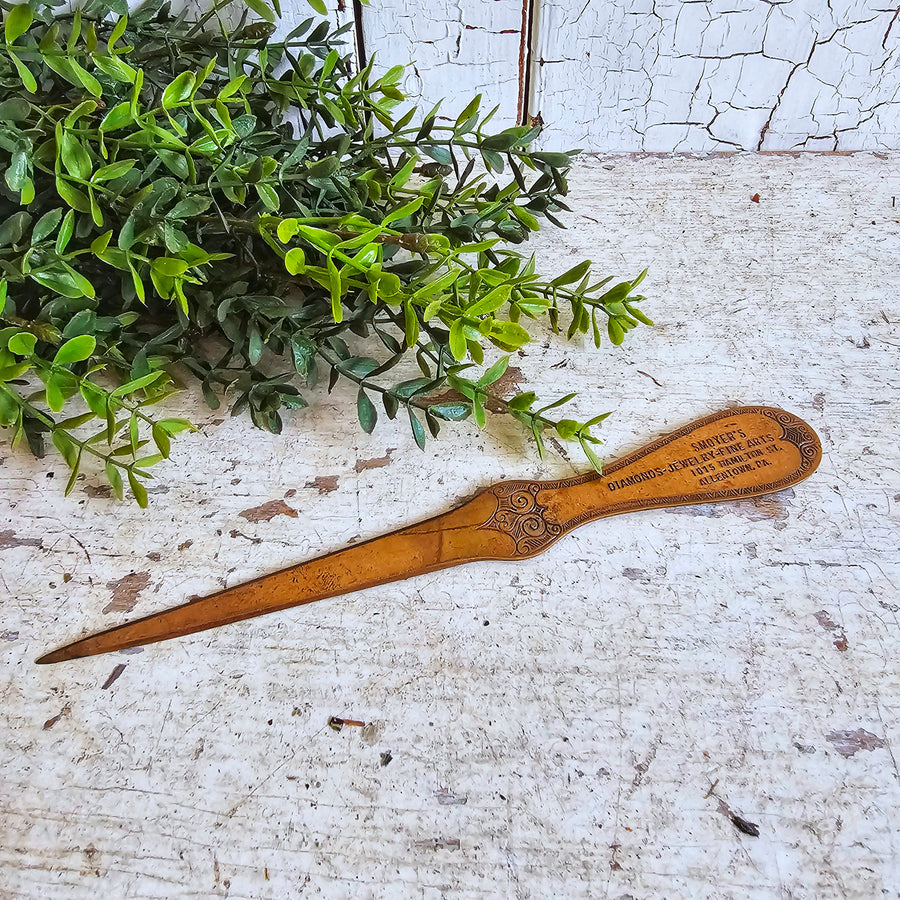 Vintage Brass Advertising Letter Opener Olde Tyme Marketplace