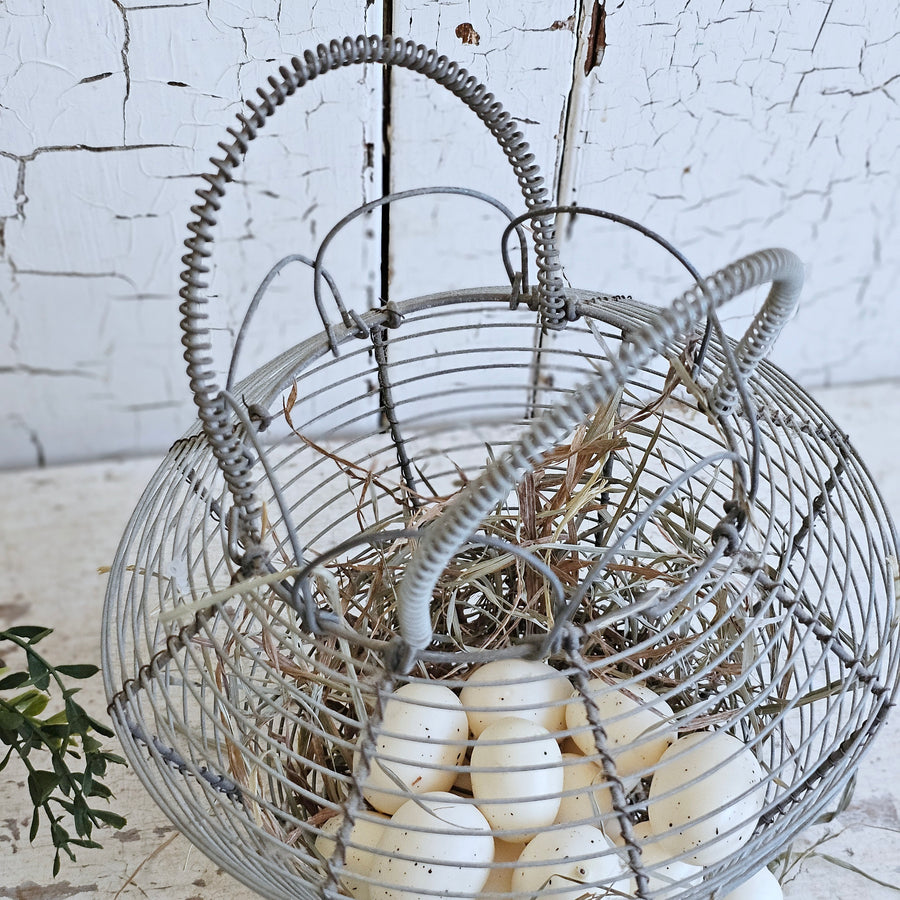 Vintage French Wire Egg Basket Olde Tyme Marketplace