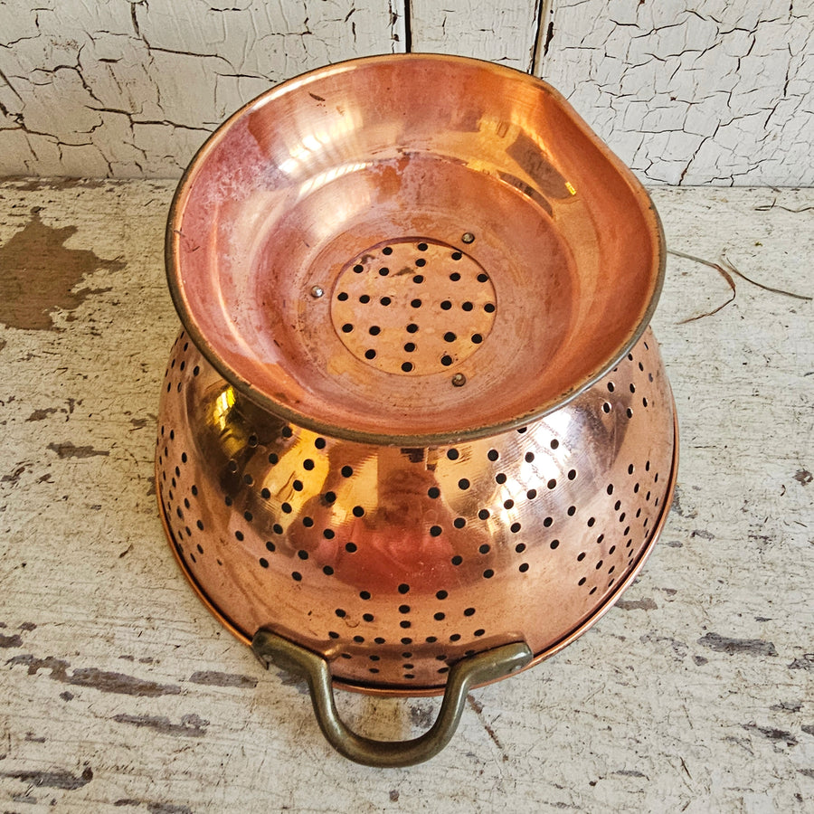 Vintage Copper and Brass Colander