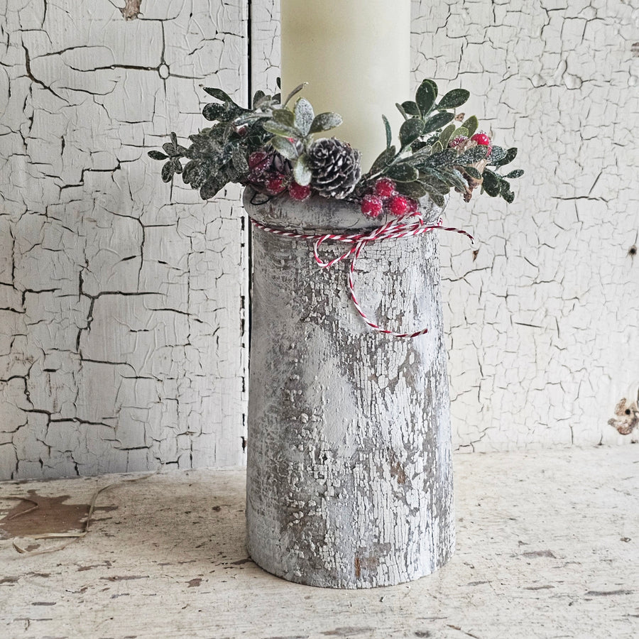 Vintage Chippy Architectural Salvage Candlestick/ Riser
