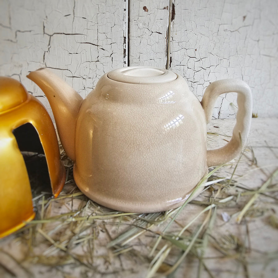 Vintage Ironstone Tea Pot with Copper Cozy