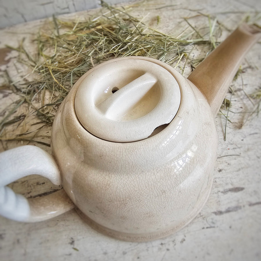 Vintage Ironstone Tea Pot with Copper Cozy