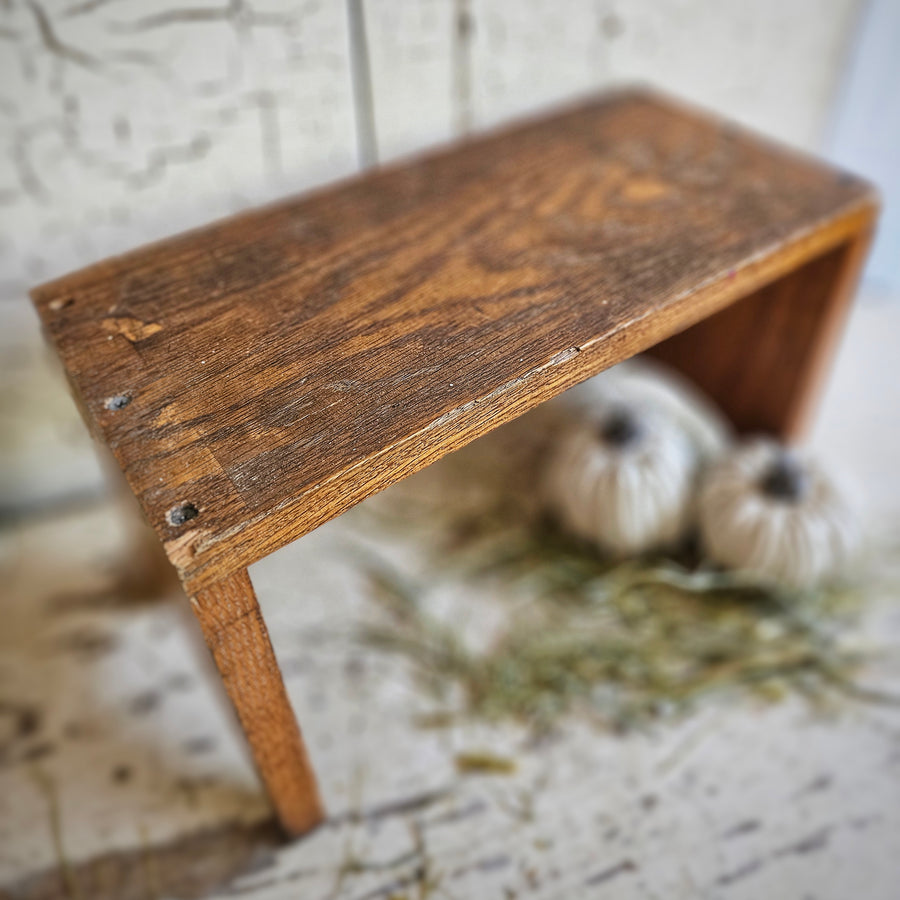 Vintage Handmade Oak Stool