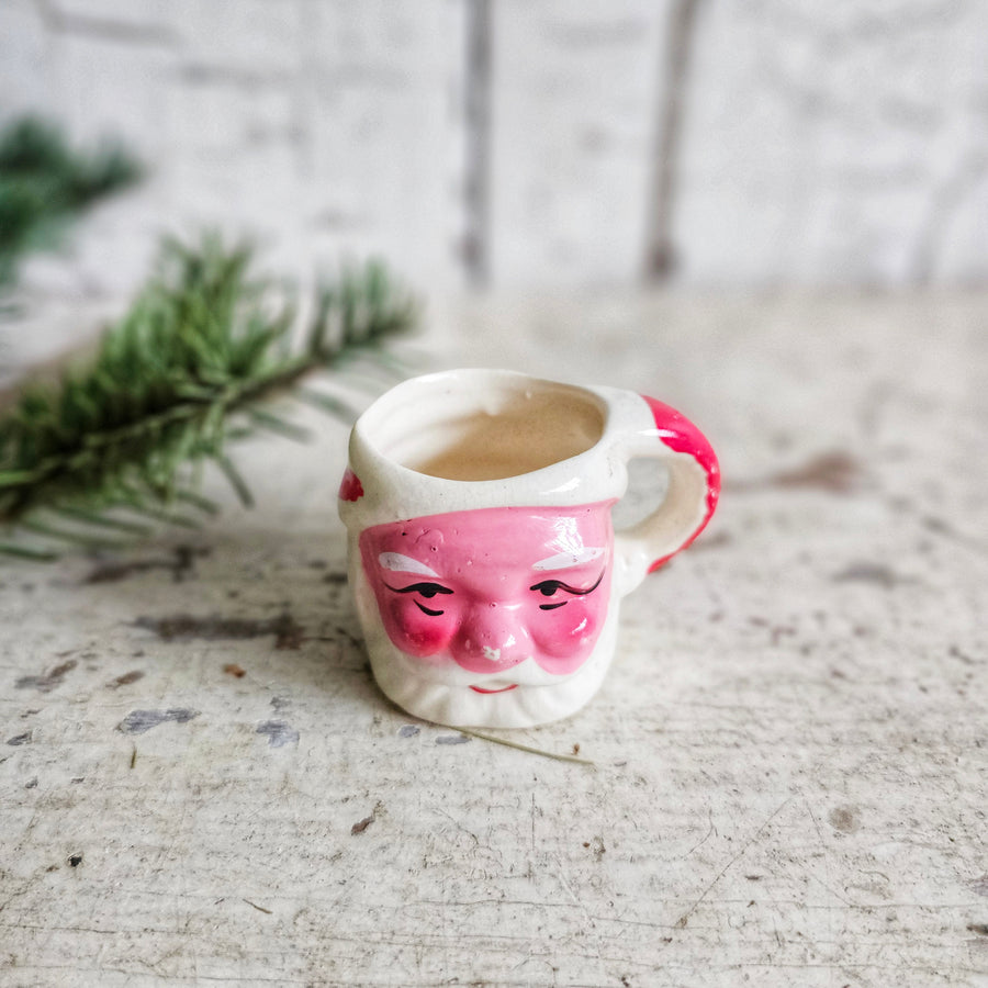Vintage Mini Smiling Santa Mug