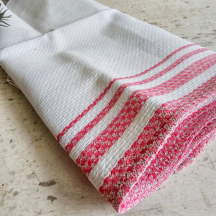 Vintage Red Stripe  Dish Towel