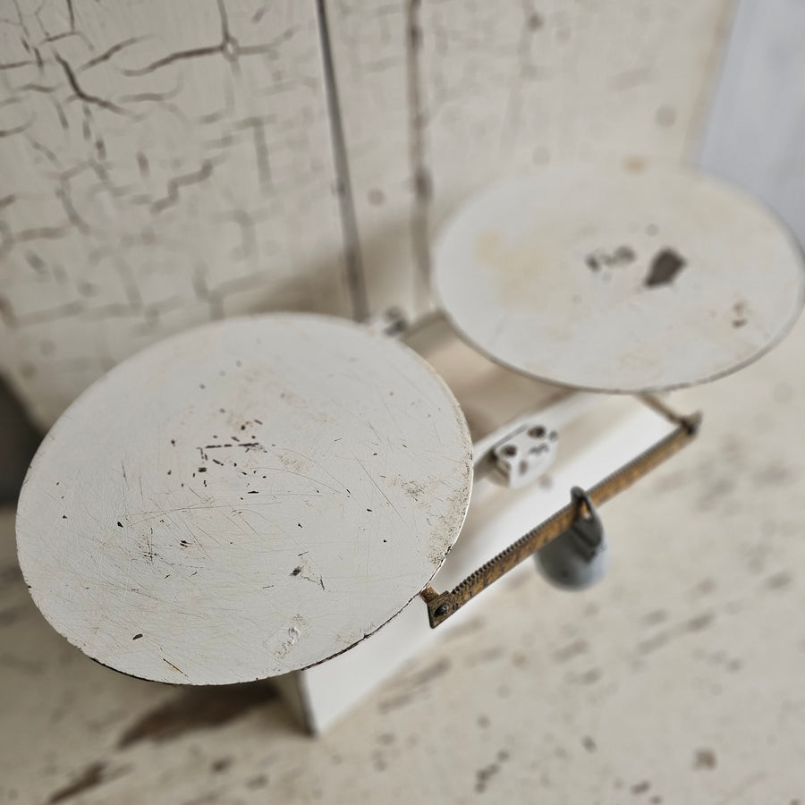Vintage  Chippy Cast Iron Counter Scale