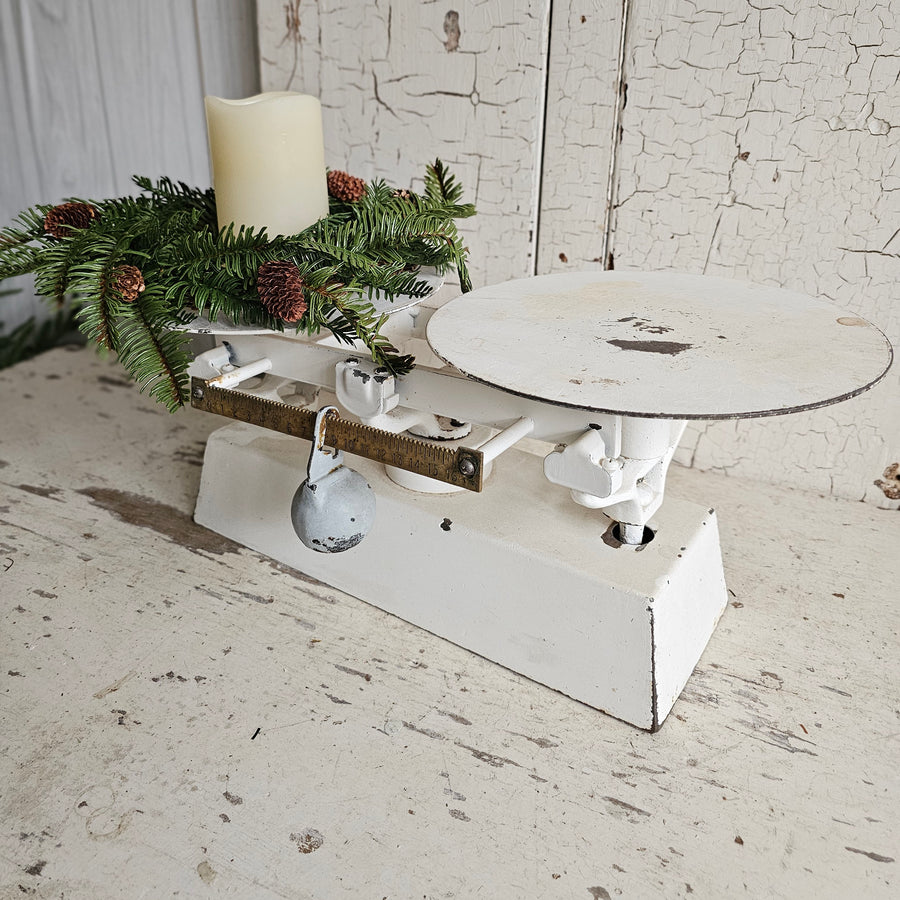 Vintage  Chippy Cast Iron Counter Scale