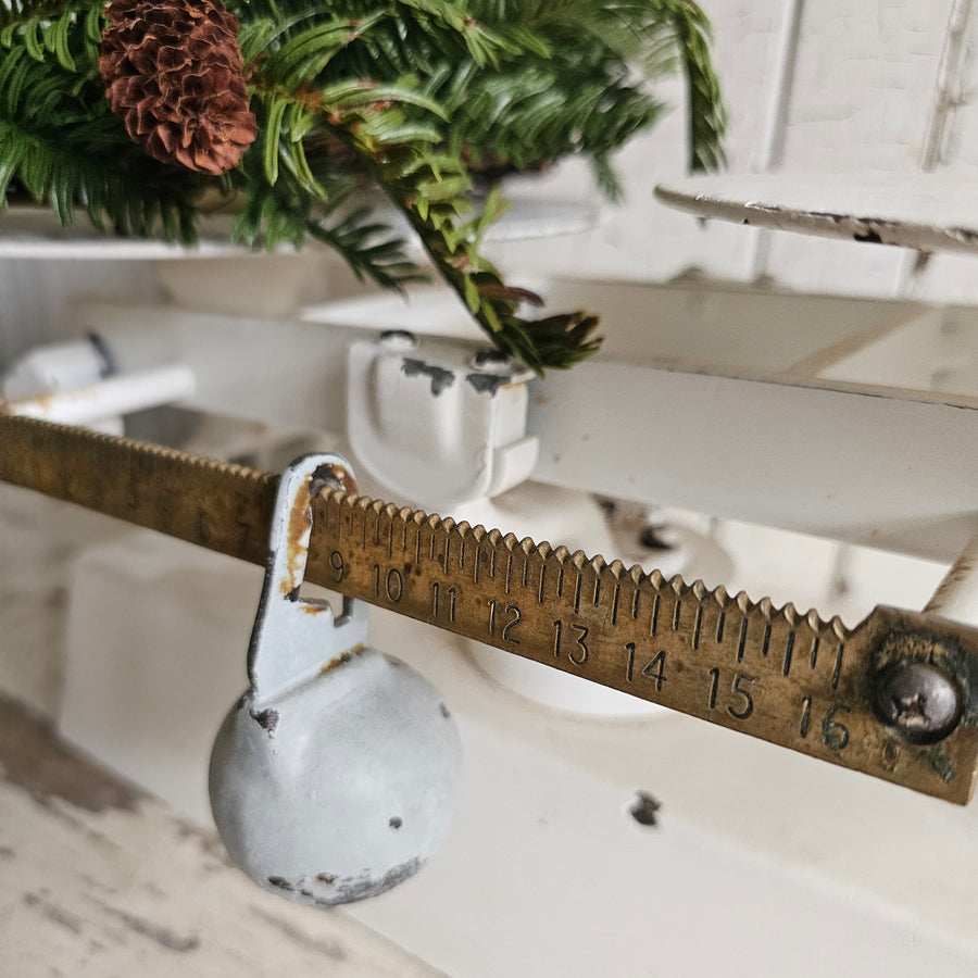 Vintage  Chippy Cast Iron Counter Scale