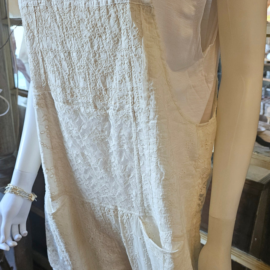 Loose Fit Eyelet Overalls LG / XL