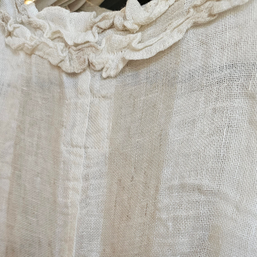 Linen Wide Stripe Long Jacket / Duster Sm/Med