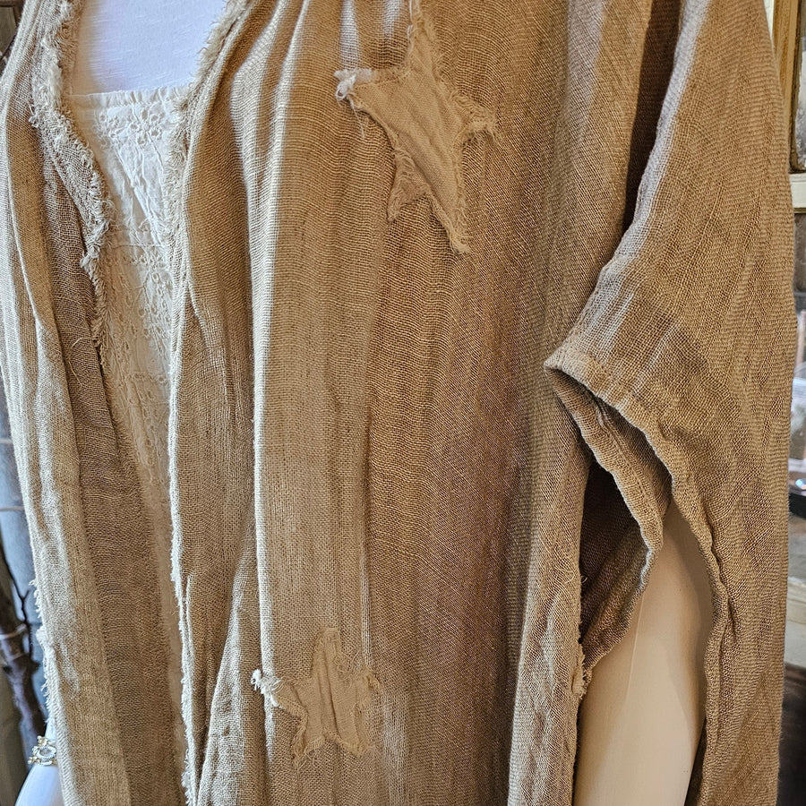 Linen Star and PEACE Long Jacket / Duster ONE SIZE