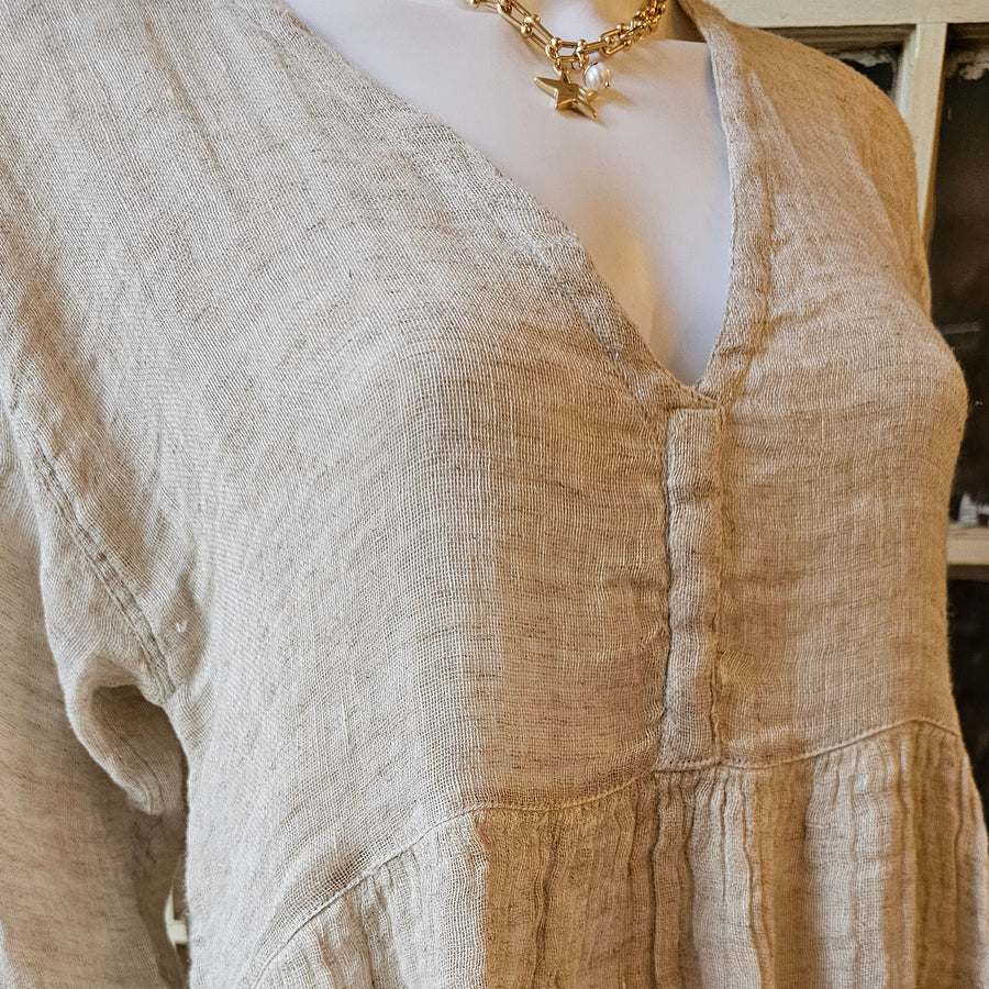Natural Linen Dress  LG/XL