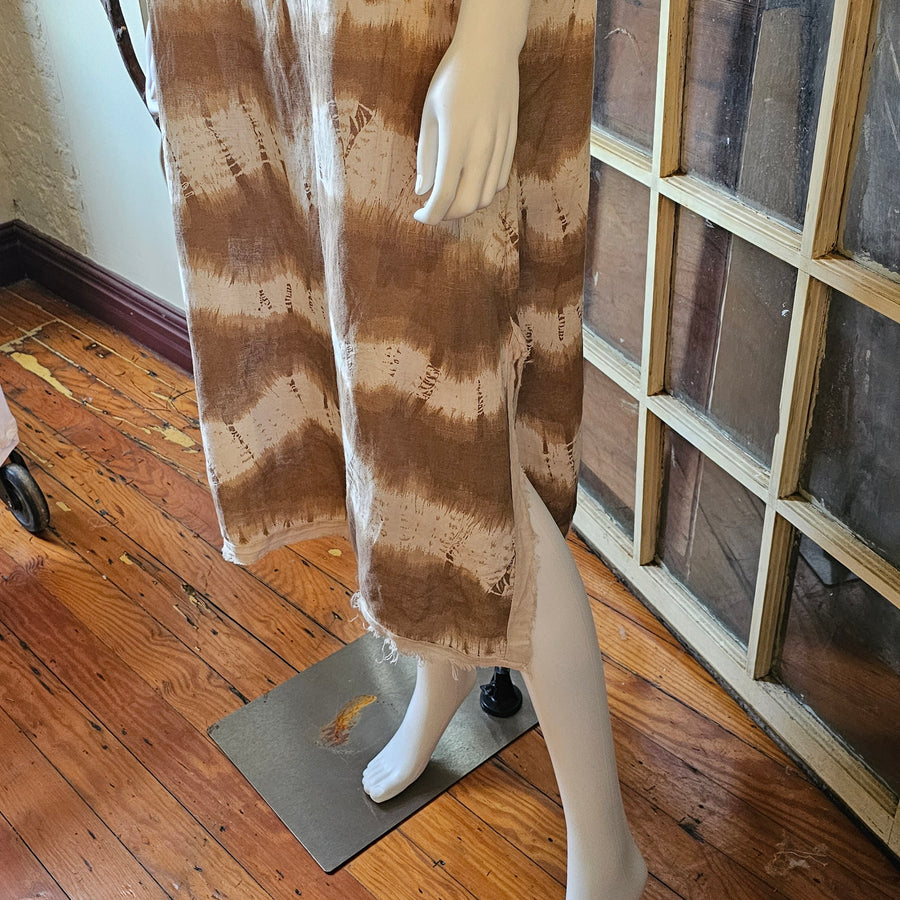 Linen Tie Dye Long Dress ONE SIZE