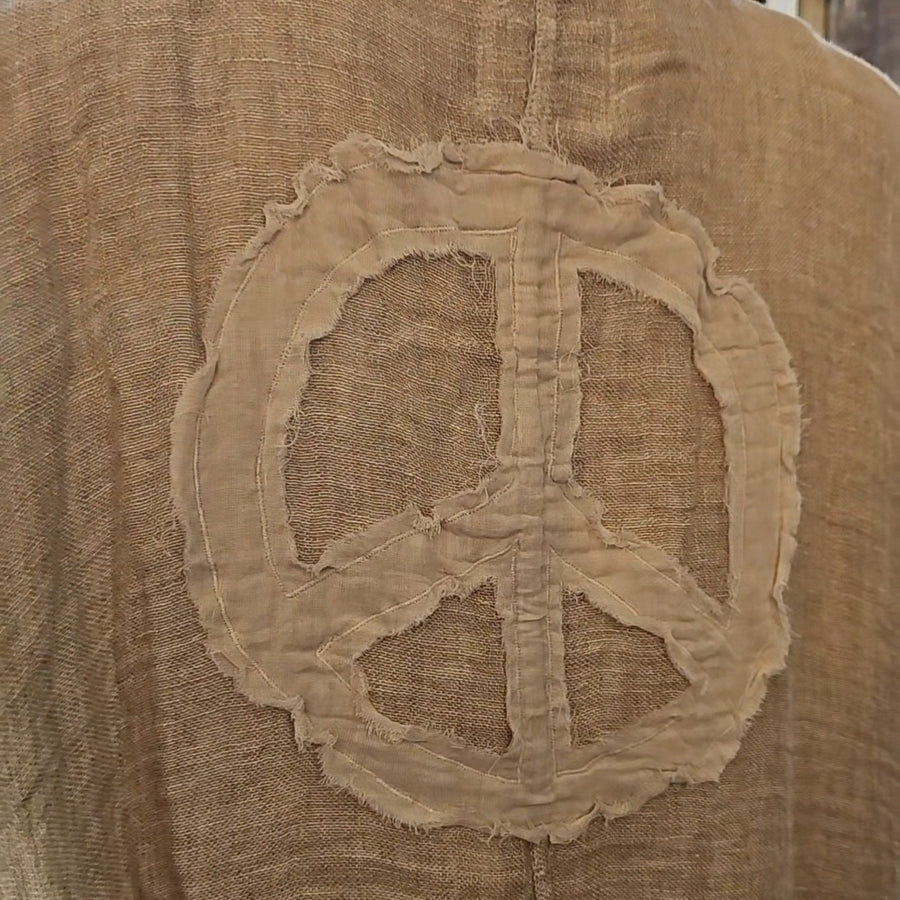 Linen Star and PEACE Long Jacket / Duster ONE SIZE
