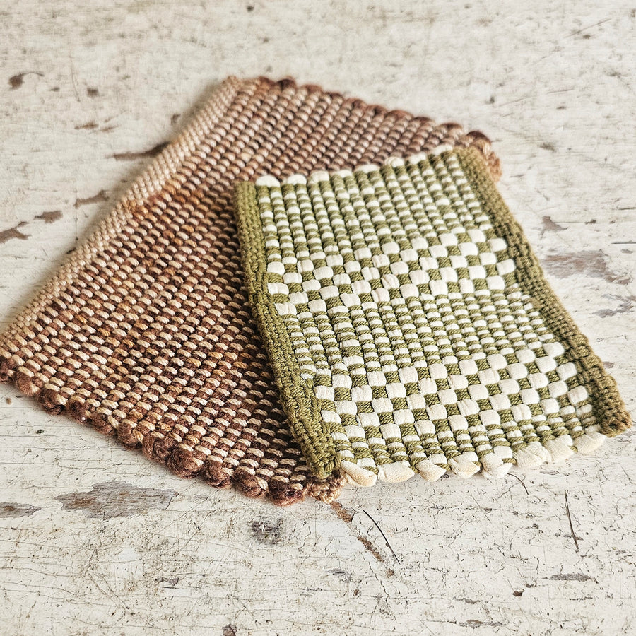 Set of 2 Vintage Hand Woven Pads