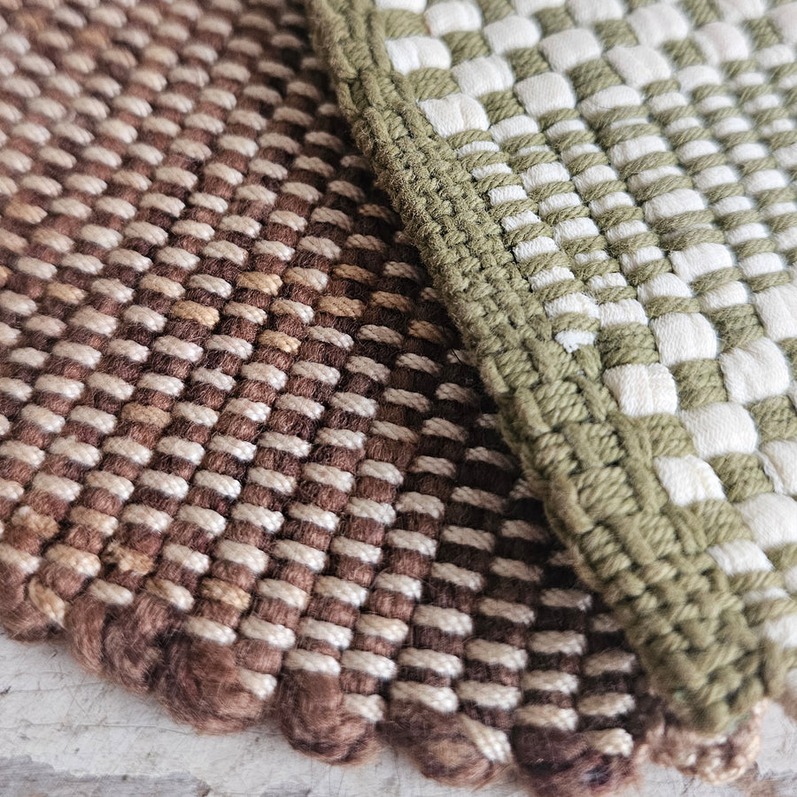 Set of 2 Vintage Hand Woven Pads