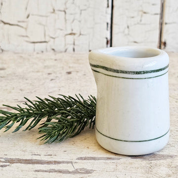 Vintage Ironstone Creamer with Green Stripe