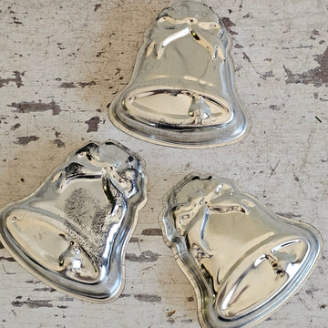 Set of 3 Vintage Tin Bell Shape Pans