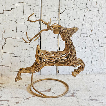 Vintage Gold tone Deer Candlestick