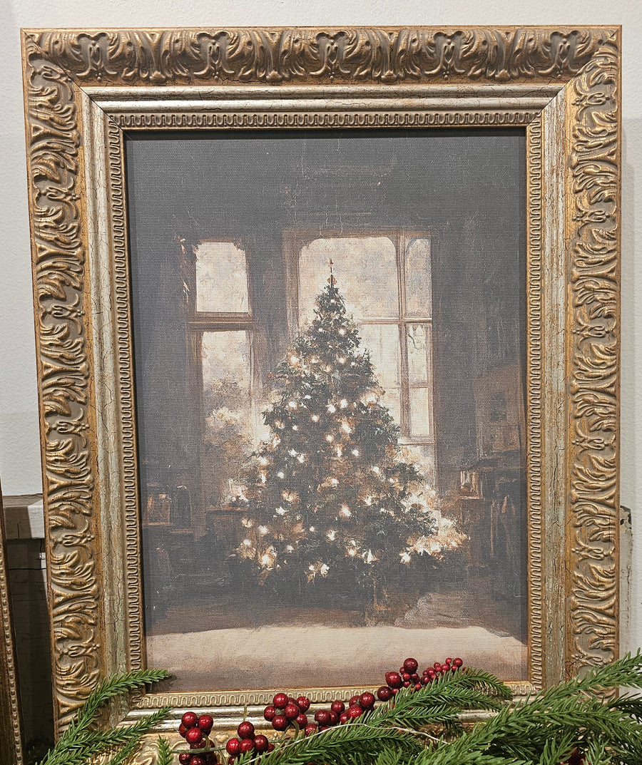 PRE-ORDER Antique Style Framed Print - Glowing Christmas Tree7