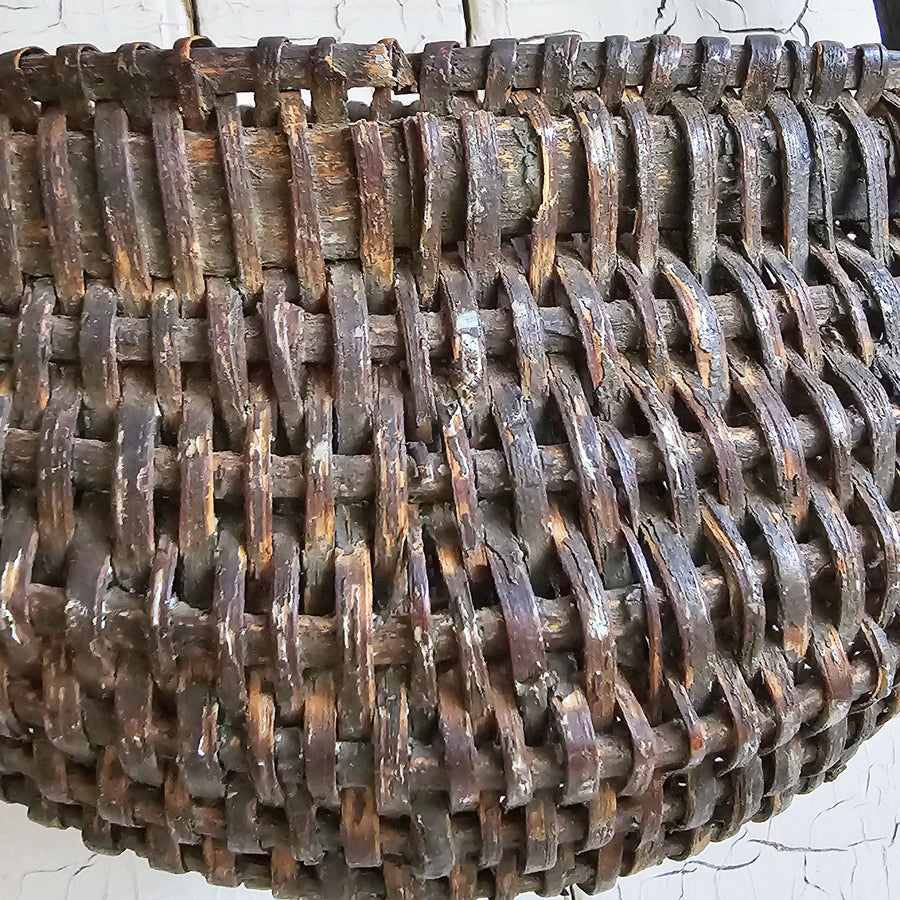 Handmade Antique Flat Back Hanging Basket