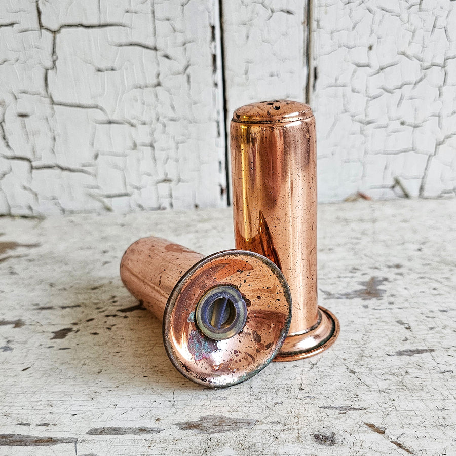 Vintage Copper Salt & Pepper Shakers