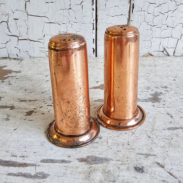 Vintage Copper Salt & Pepper Shakers