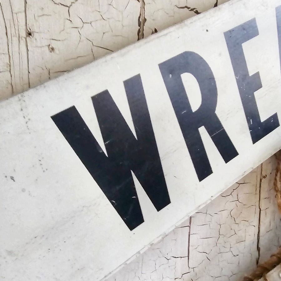 Vintage Metal WREATHS Sign