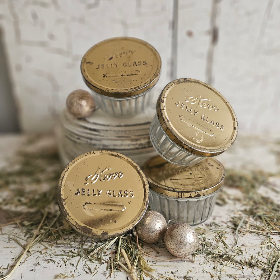 Set of Two Vintage Kerr Glass Jelly Jars with lids