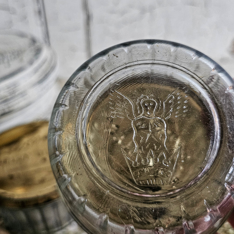 Set of Two Vintage Kerr Glass Jelly Jars with lids
