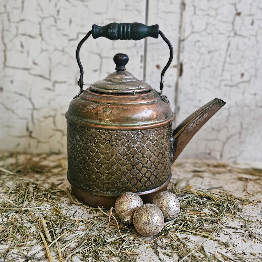 Vintage Copper Tea Pot with Tree
