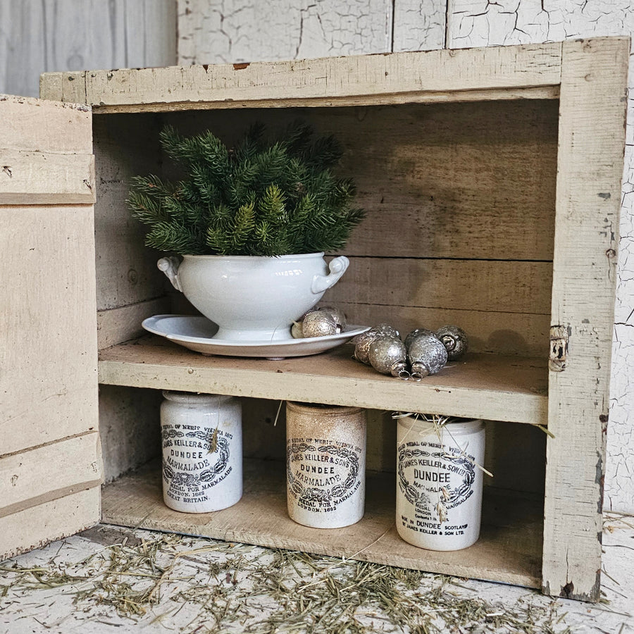 Vintage Chippy White Wood Cabinet